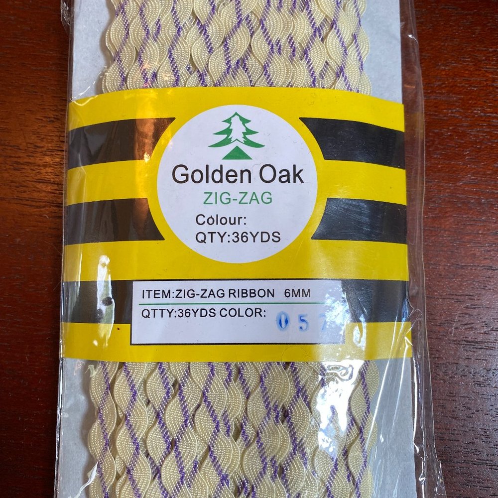 Cream & Purple 6mm Ric Rac Trim